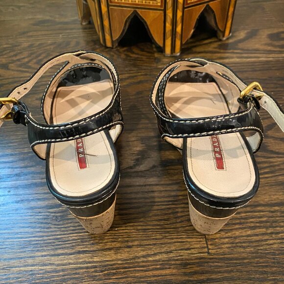 Prada Wedge Sandals Size 8 - Like New - Picture 5 of 8